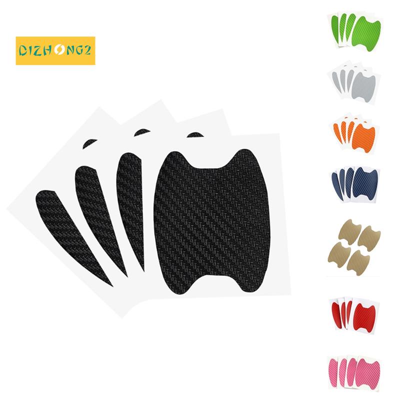 Miếng dán tay nắm cửa 4 cái , Tấm bảo vệ cốc cửa chống xước bằng sợi Carbon , Phù hợp với hầu hết các tay nắm ô tô 6.8X8.5cm