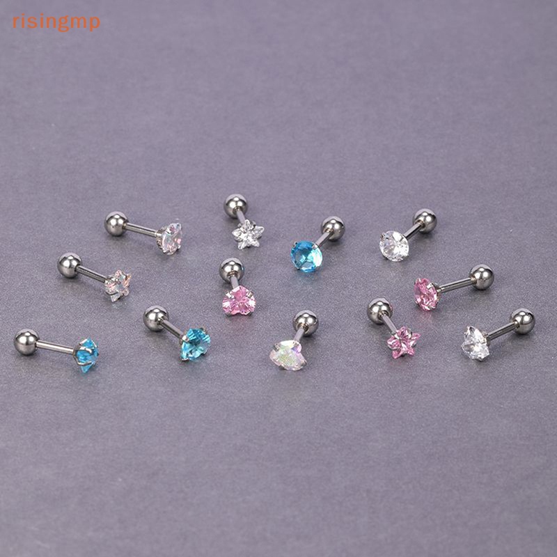 1 Đôi Bông Tai Pha Lê Nhiều Màu 5mm Thời Trang Nữ