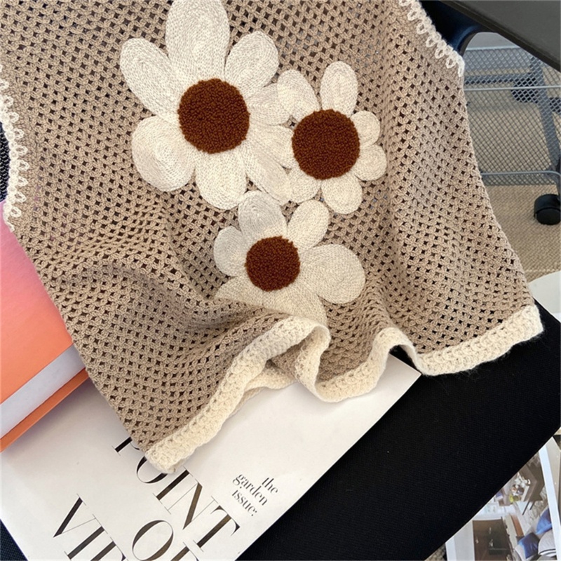 Áo Thun Tanktop Không Tay Cổ Tròn Thêu Hoa Phong Cách Bohemia Dành Cho Nữ