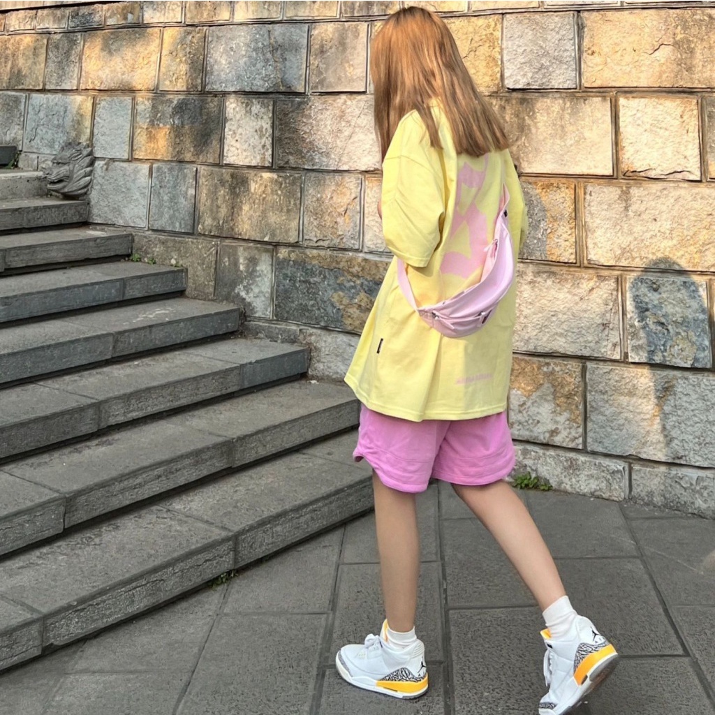 Bộ Đồ Thể Thao Áo Thun Tay Ngắn Phối Quần Short Cỡ Nhỏ Thời Trang Mùa Hè Cho Nữ