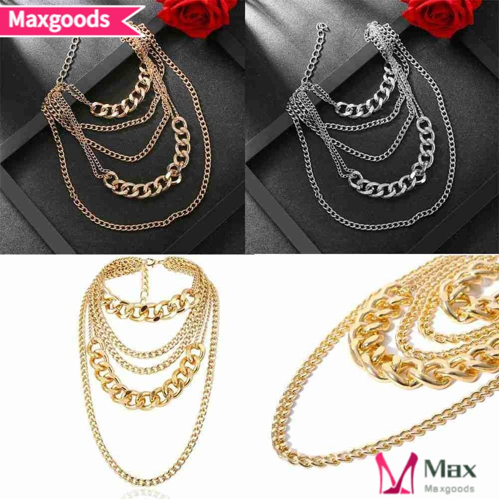 Dây Chuyền Nhiều Lớp Phong Cách Punk Hiphop Cá Tính Cho Nữ