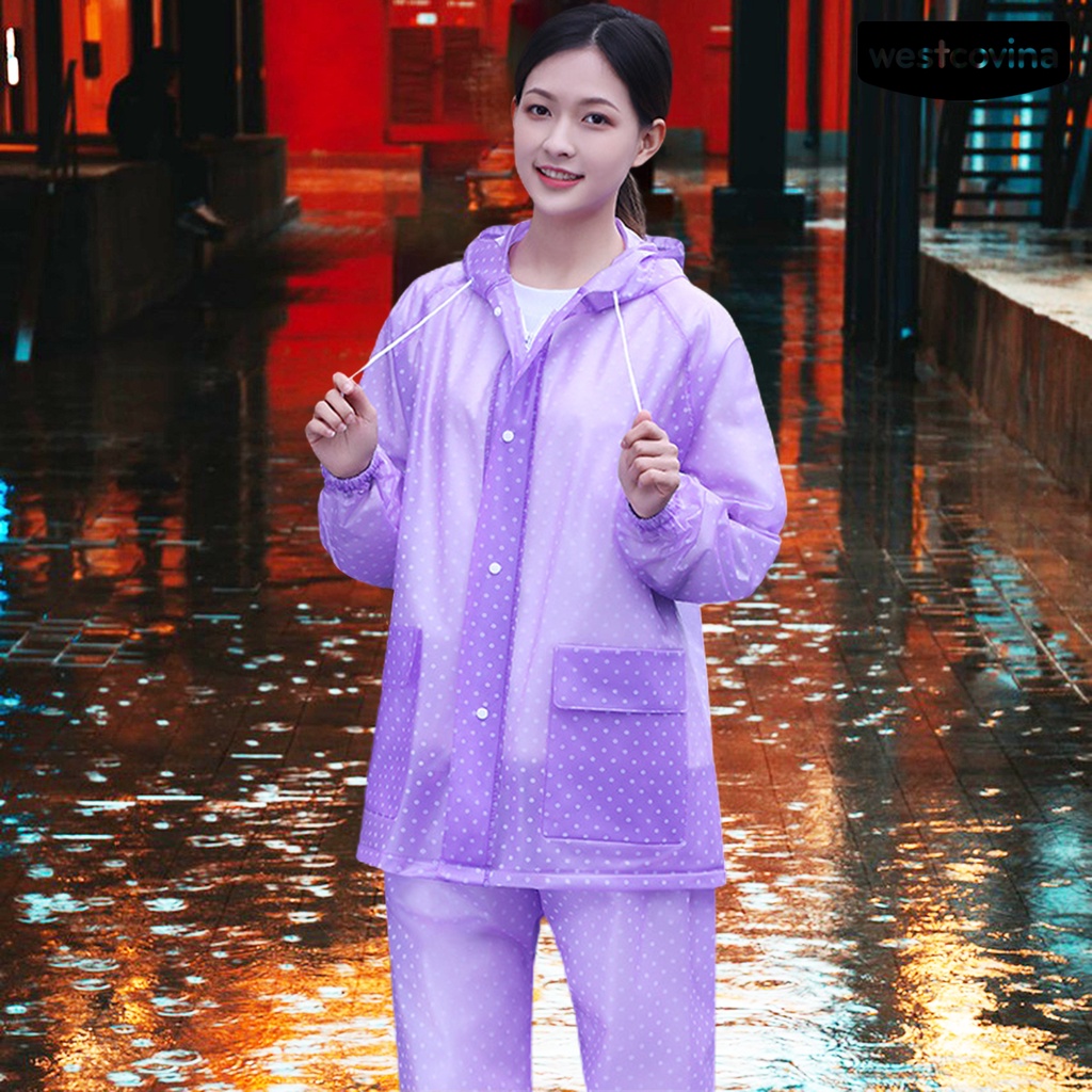 [COD]☁1 Bộ Áo Mưa Dày Dặn Có Nón Trùm Và Túi Che Mặt Tháo Rời Được Dành Cho Hoạt Động Ngoài Trời