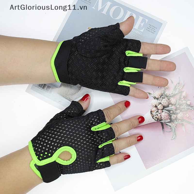 Găng Tay Hở Ngón Chống Trượt Thoáng Khí Cho Nam Nữ
