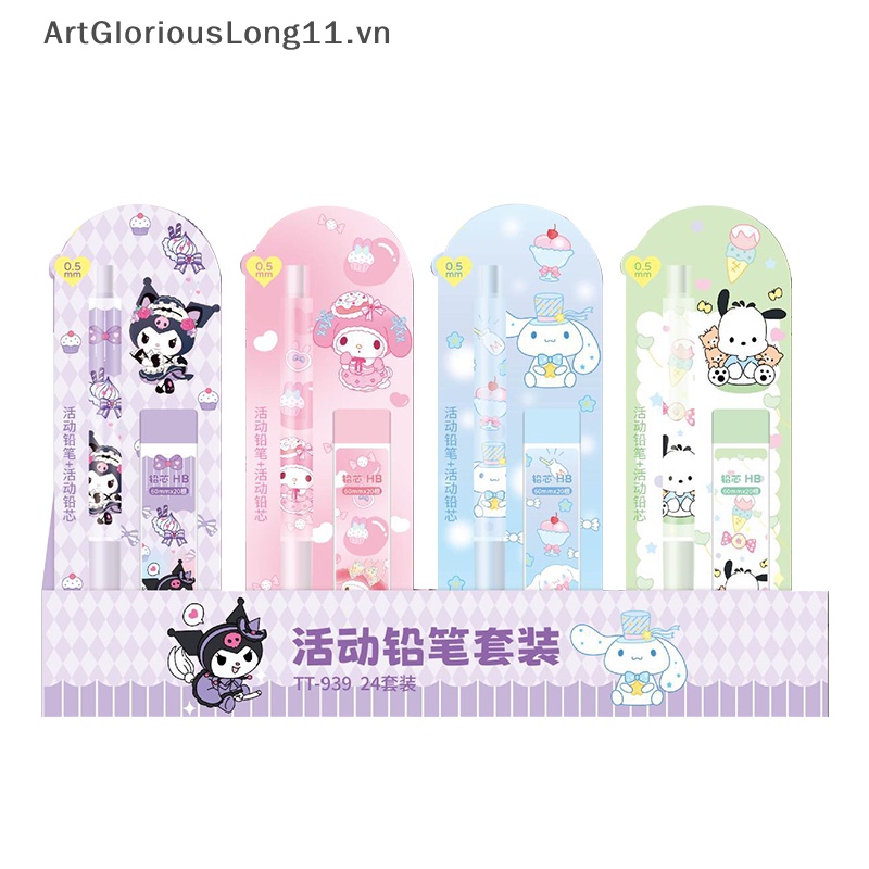 SANRIO 1 Bộ Bút Chì Cơ Tự Động Họa Tiết Hoạt Hình Dễ Thương Cho Học Sinh