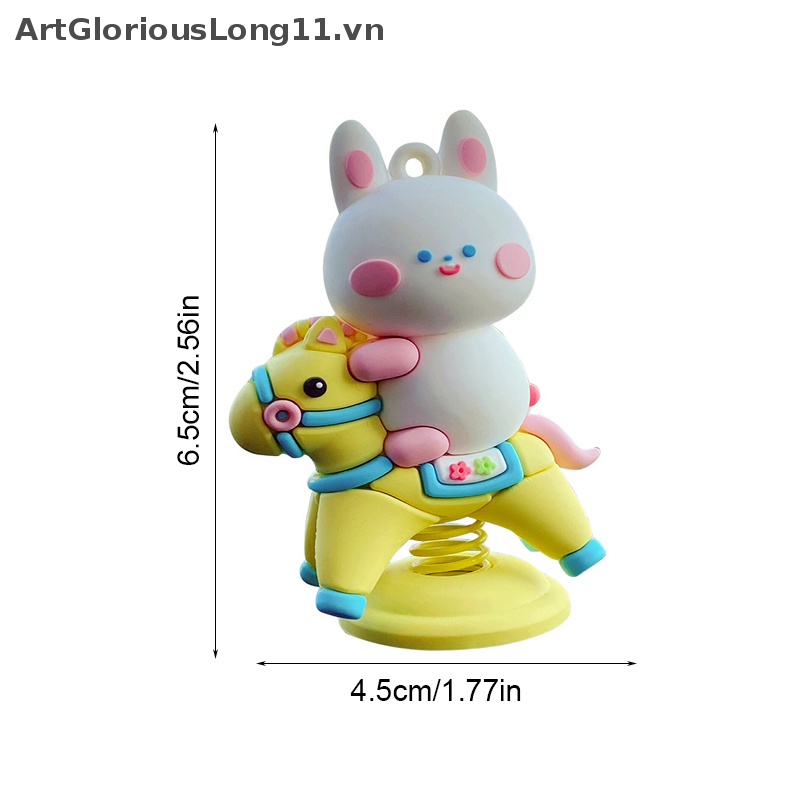 1 Búp Bê Lắc Đầu Hình Thỏ Gấu Hoạt Hình Trang Trí Bảng Điều Khiển Xe Hơi