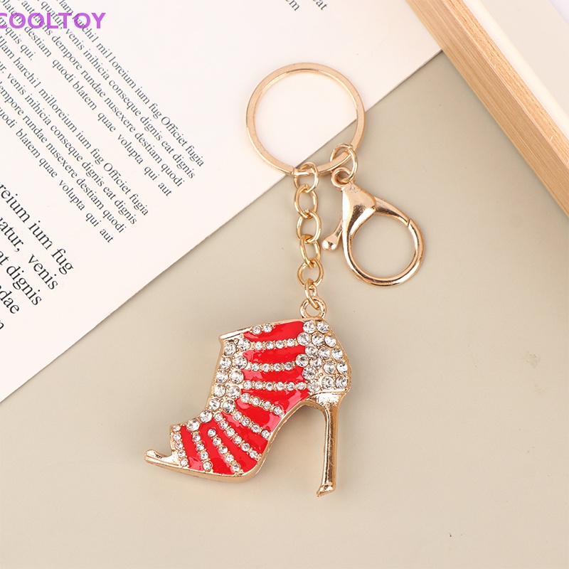 Móc Khóa Hình Giày Cao Gót Đính Đá Thời Trang