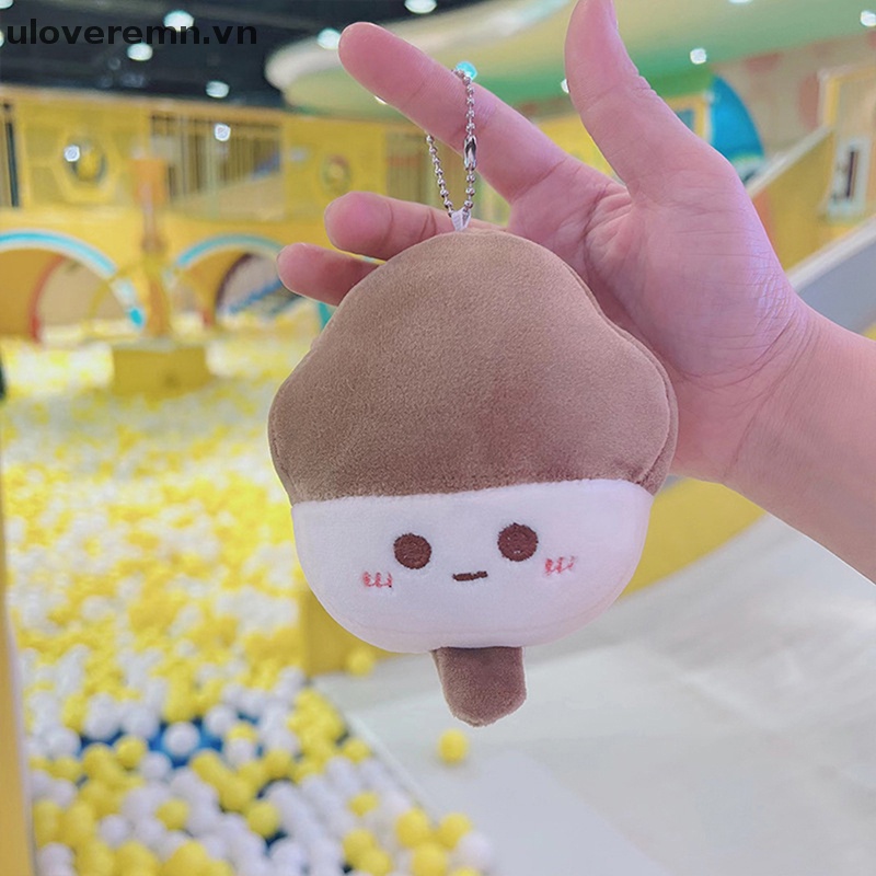 Móc Khóa Hình Cây Kem Nhồi Bông Mềm Mại Đáng Yêu