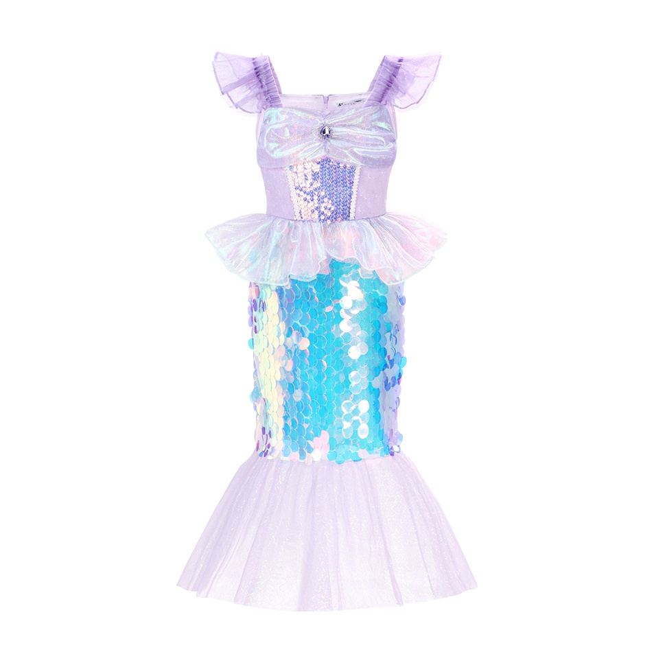 Bộ Đồ Hóa Trang Nàng Tiên Cá Đính Kim Sa Lấp Lánh E68 Cho Bé Gái