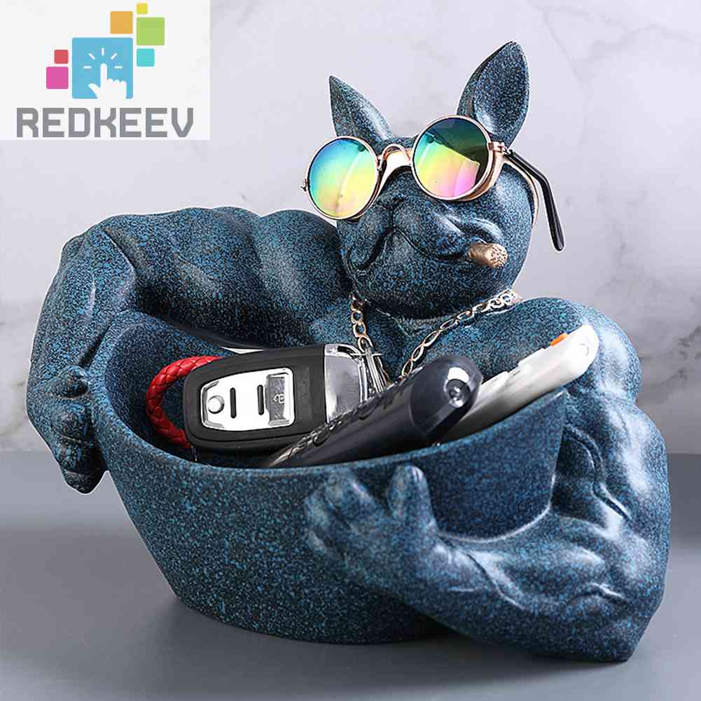 Giá Đỡ Chìa Khóa Hình Chú Chó Bull Bằng Nhựa Resin Trang Trí Quán Cà Phê /