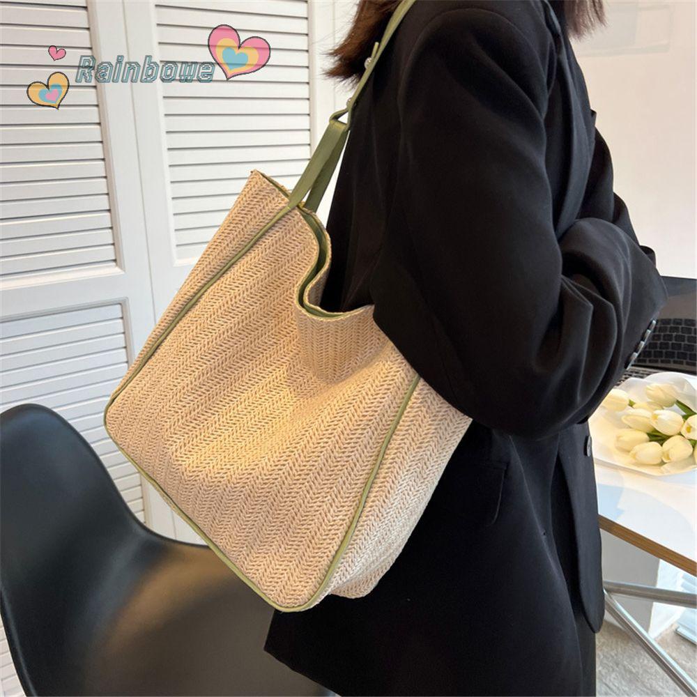 Túi Xách Đeo Vai Cỡ Lớn Màu Cầu Vồng Xinh Xắn Cho Nữ