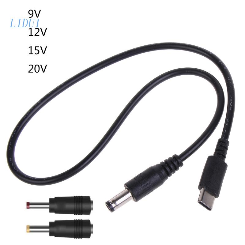 Cáp Chuyển Đổi LIDU1 UsbC Sang DC 5.5x2.5mm 4.0x1.7mm 3.5x1.35mm 9V-20V PD Cho LCD Monit
