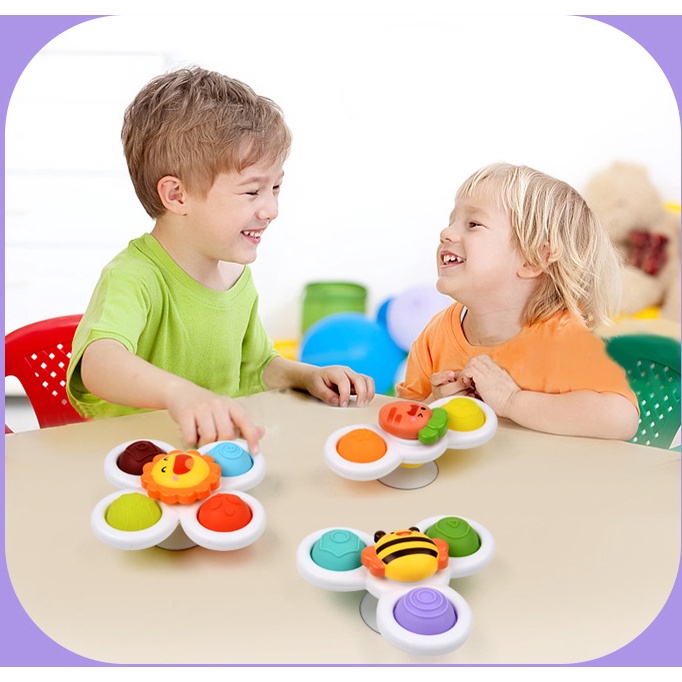 Set 3 Đồ Chơi Xoay Vòng Có Chuông Hình Cối Xay Gió Nhỏ Hoạt Hình Cho Trẻ Em