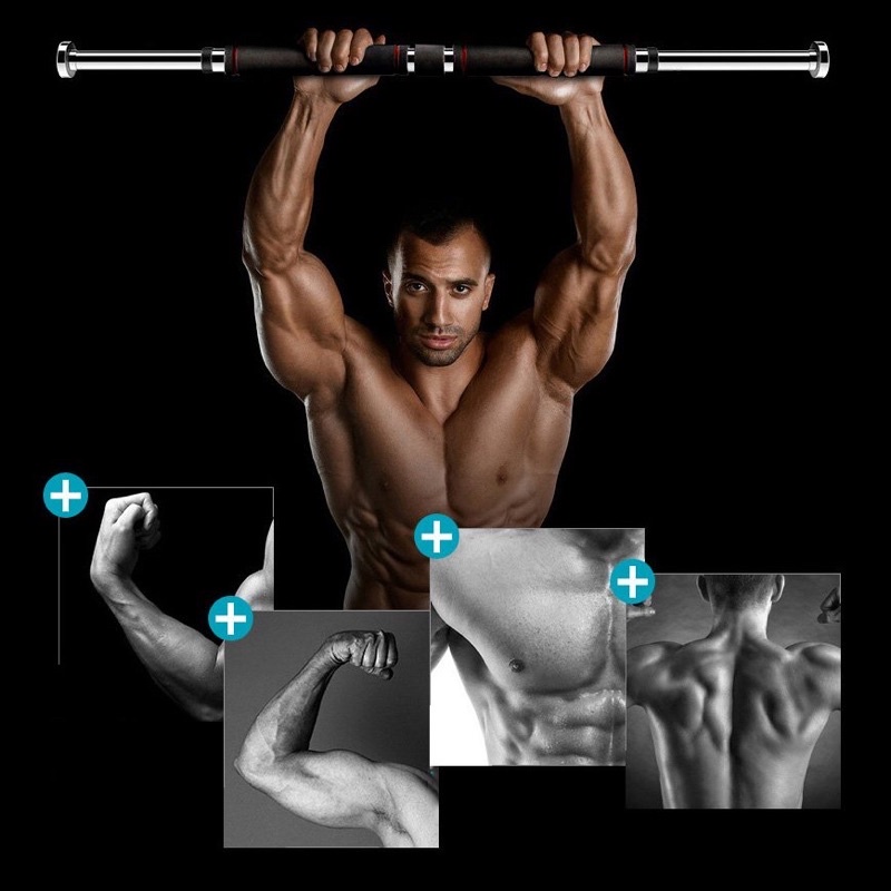 Thanh sà tập cây hít xà đơn treo gắn ngang tường cửa 63-150cm đa năng tại trong nhà ngoài trời tập gym thể thao welike