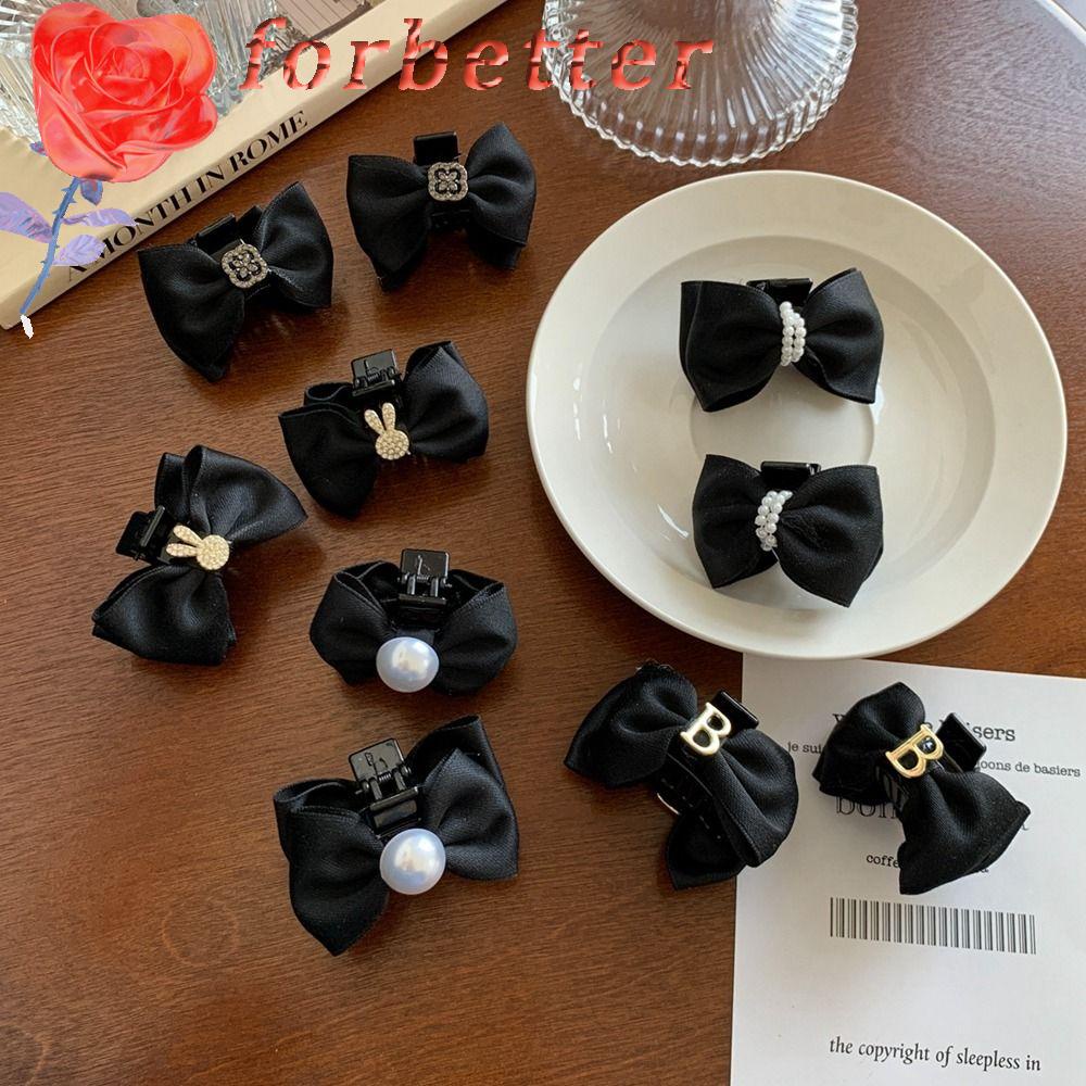 Kẹp Tóc Nơ Nhỏ Y2K Màu Đen Phong Cách Hàn Quốc Dễ Thương Cho Nữ