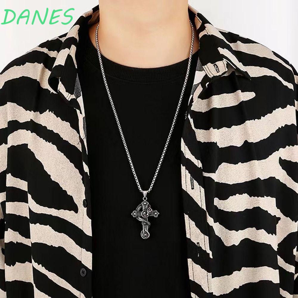 Vòng cổ Bằng Thép Không Gỉ Mặt Đầu Lâu Rồng Thời Trang Cho Nam