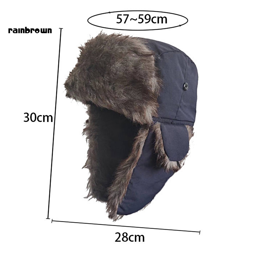 &lt; Rainbrown &gt; Mũ Che Tai Không Vành Lót Lông Dày Dặn Chống Lạnh Bảo Vệ Tai Chống Gió Mùa Thu Đông Khi Lái Xe Ngoài Trời Unisex