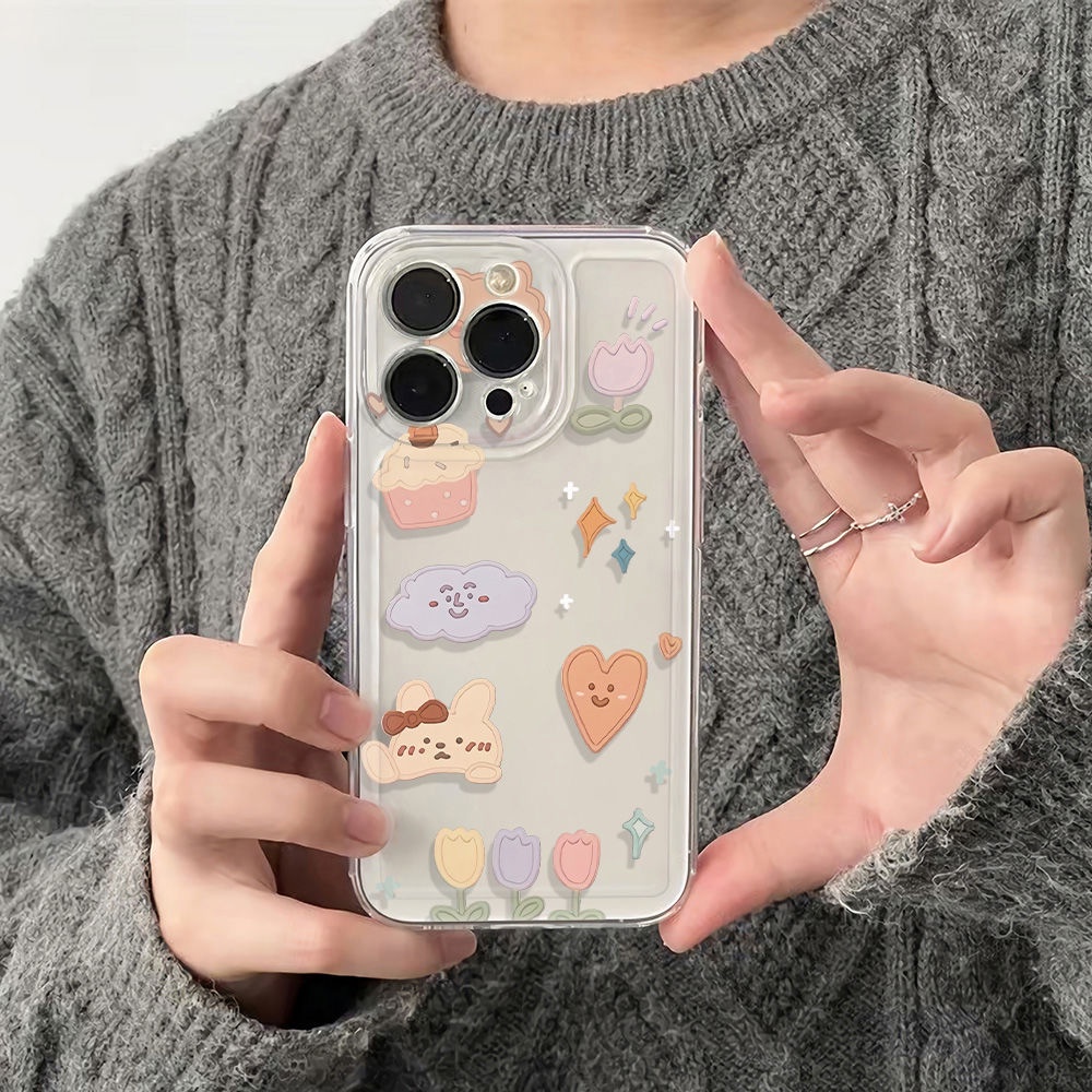 ✅Ốp Điện Thoại Dẻo Họa Tiết Chú Thỏ Phong Cách Nhật Hàn Đơn Giản Chống Sốc Cho iPhone12 13 plus78 11max 6In14Pro