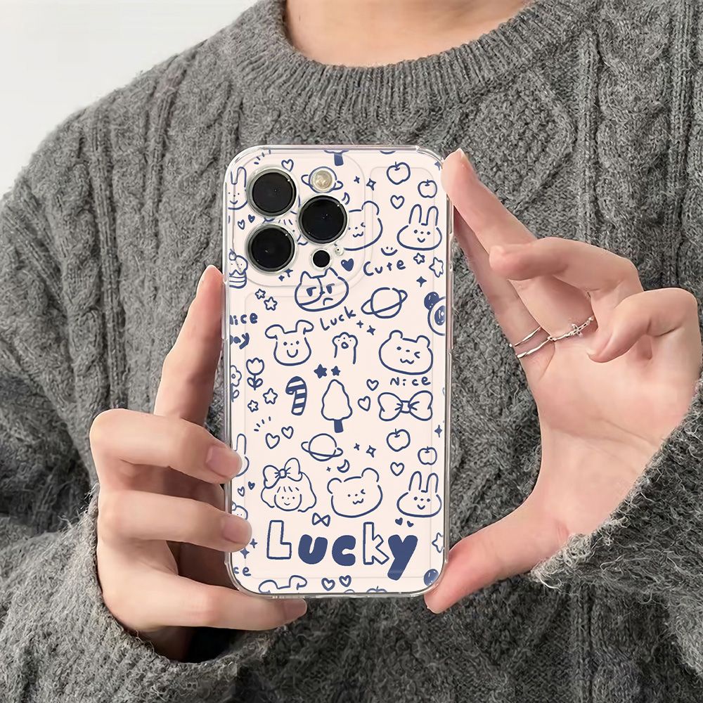 ✅Ốp Điện Thoại Dẻo Họa Tiết Graffiti Đơn Giản Chống Sốc Cho iPhone12plus 13 JGFU 11786In 14pro max