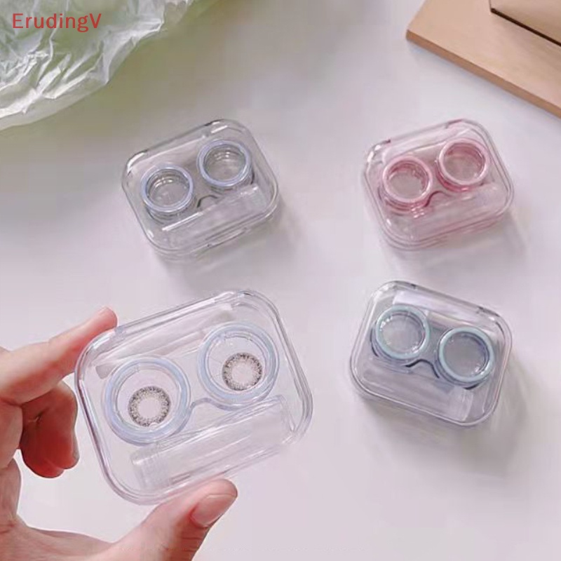 [ErudingV] Hộp Đựng Kính Áp Tròng Trong Suốt Phong Cách Lạnh Đơn Giản Di Động Kèm Nhíp Gắp [Mới]