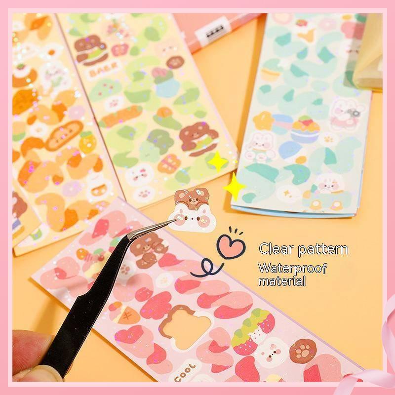 Guka Nhãn Dán Laser Trang Trí Sổ Tay diy Hình Cô Gái Trái Tim Phong Cách ins