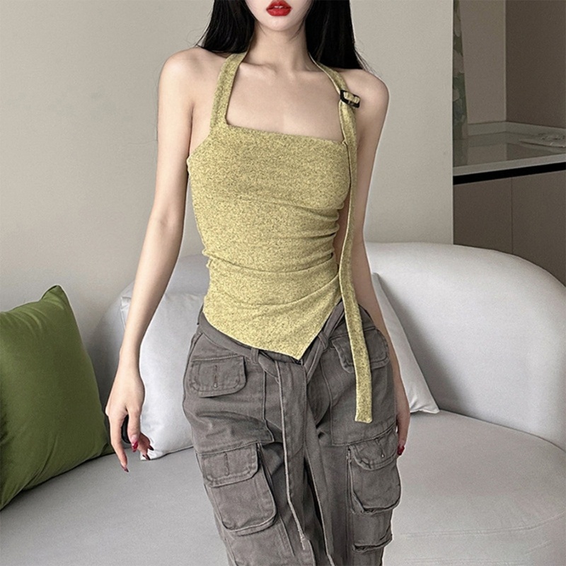 Áo Croptop Sát Nách Y2K Siêu Nhẹ Có Dây Điều Chỉnh Được Thời Trang Tiệc Tùng Cho Nữ