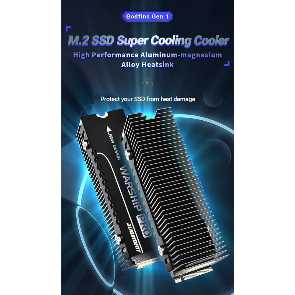 Tản Nhiệt Hợp Kim Nhôm JEYI M.2 SSD Cho M2 NVME NGFF SSD