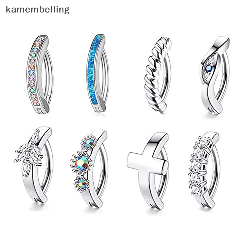 Kamembelling Khuyên Rốn Dạng Thanh Tạ Cong Đính Đá Zircon Nhiều Màu Sắc Cho Nữ EN