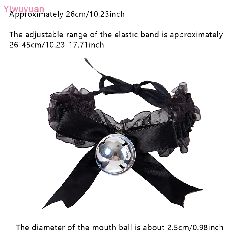 < Yiwuyuan > Vòng Cổ Choker Ren Mặt Nơ Chuông Phong Cách Punk Quyến Rũ Hóa Trang Cho Nữ