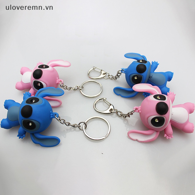 DISNEY Móc Khóa Hình Stitch Có Đèn LED Phát Sáng Dễ Thương