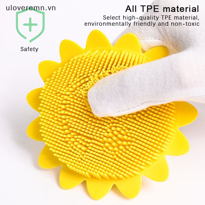 Bàn Chải Gội Đầu Massage Bằng Silicon Mềm Hình Hoa Hướng Dương Cho Bé