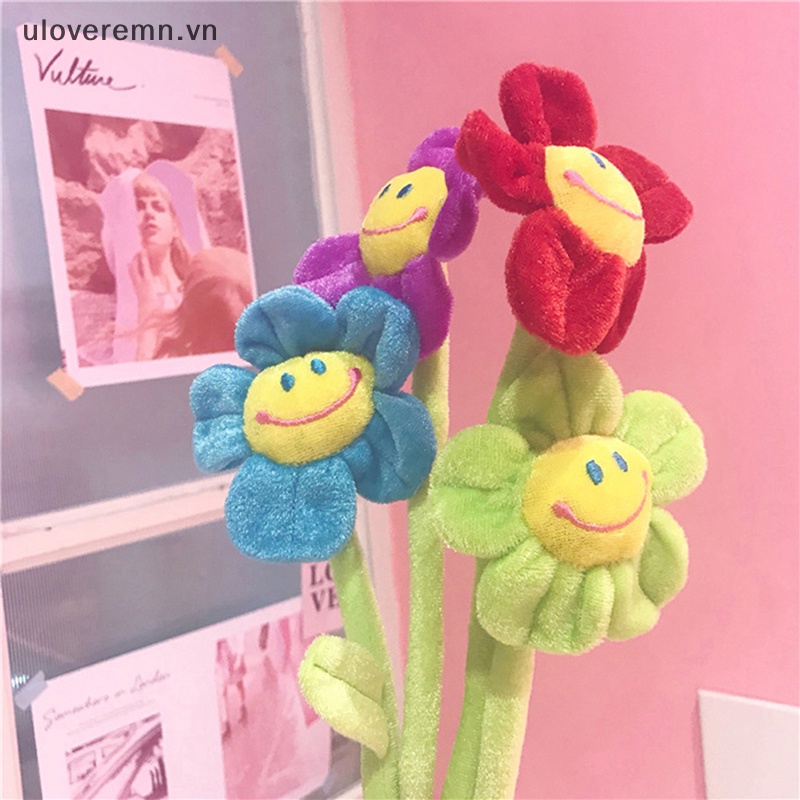 Uloveremn Đồ Chơi Khóa Rèm Cửa Nhồi Bông Hình Hoa Hướng Dương Mặt Cười Thân Cong Có Thể Uốn Cong Trang Trí Nhà Cửa