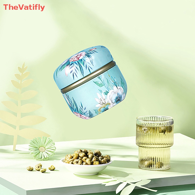 1 Hũ Thiếc Tròn Đựng Kẹo / Trà Có Nắp Đậy