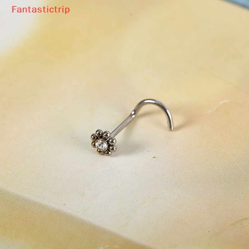 Khuyên Mũi Inox Trong Suốt Hình Bông Hoa Dễ Thương Cho Nữ