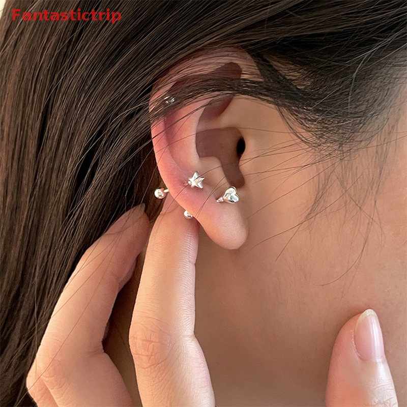 1 Đôi Bông Tai Hình Trái Tim Ngôi Sao Thời Trang Dành Cho Nữ