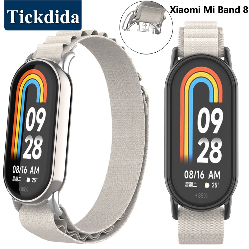 Dây đeo Nylon cho Xiaomi Mi Band 8 Đầu nối kim loại NFC cho Xiaomi Smart Band 8 Dây đeo Mi Band 8 Ph
