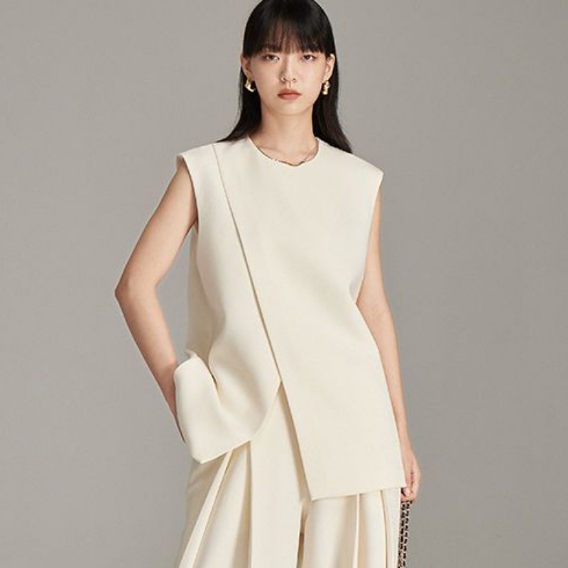 Áo Vest Hai Dây Xếp Ly Dáng Ôm Thời Trang Mùa Hè 2023 Dành Cho Bạn Nữ