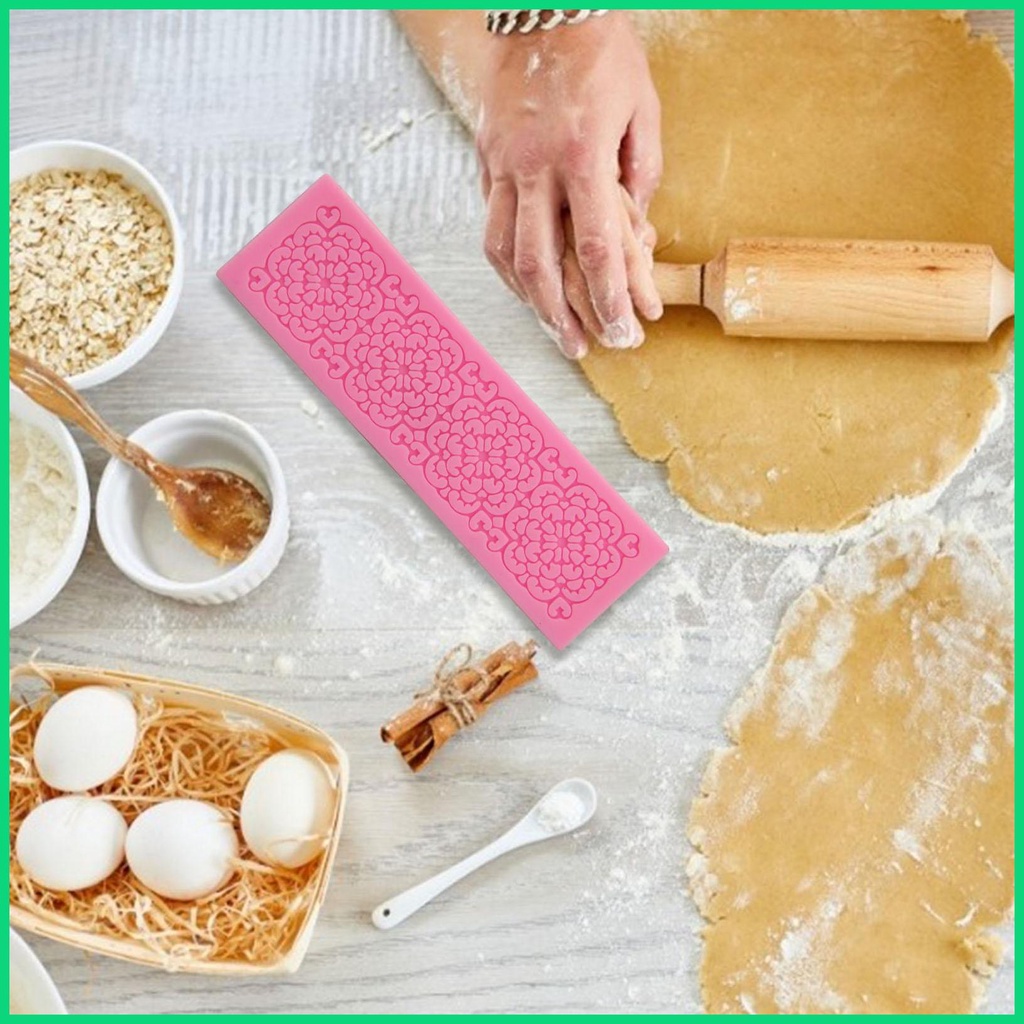 Khuôn Silicone Làm Bánh Trang Trí Họa Tiết Ren Cho Tiệc Cưới / Lễ Hội