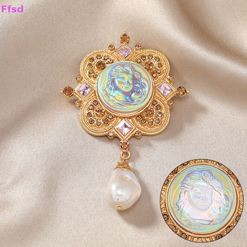 {Ffsd} Ghim Cài Áo Hình Thiên Thần Đính Đá / Ngọc Trai / Hoa Vintage Trang Trí Văn Phòng / Tiệc Tùng Bán Chạy