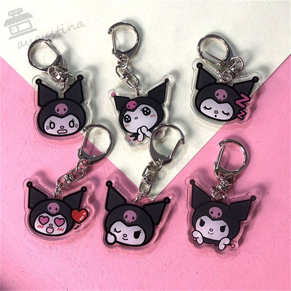 Móc Khóa Hai Mặt Trong Suốt In Hình Kuromi AUGUSTINA Dễ Thương Cho Bé Gái