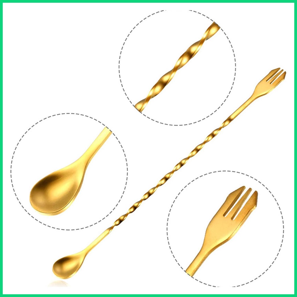 Set 10 Muỗng Khuấy Cocktail Cán Dài Có Thể Tái Sử Dụng Cho jiwvn