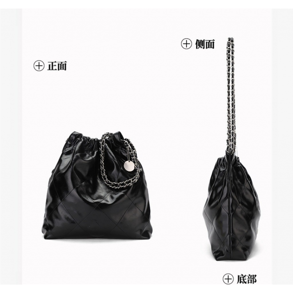 Túi Xách Bucket Cỡ Lớn Đính Đá Phối Dây Xích Kích Thước 37X34