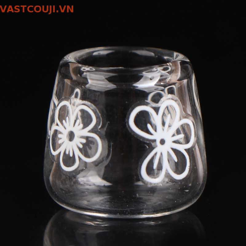 Set 4 Ly Thủy Tinh Trong Suốt Mini Trang Trí Nhà Búp Bê