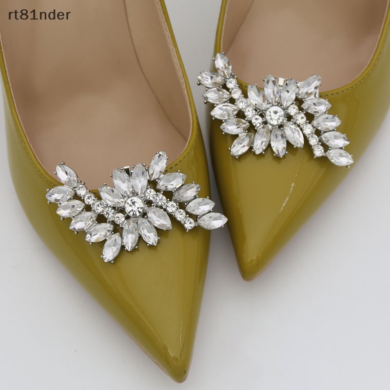 Rt 1 Kẹp Đính Đá Pha Lê Lấp Lánh Trang Trí Giày Cao Gót Có Thể Tháo Rời Cho Cô Dâu