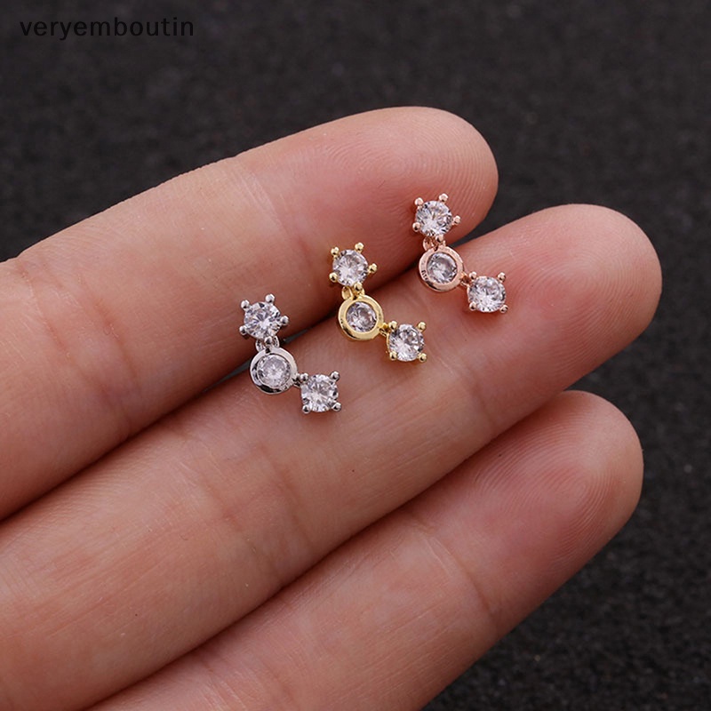 1 Khuyên Tai Dạng Xoắn Ốc Đính Đá Zircon
