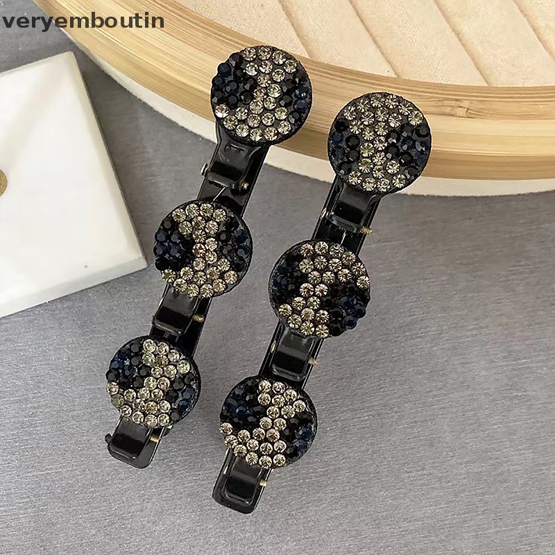 Kẹp Tóc Bện Hình Tròn Màu Đen Kèm 3 Kẹp Tóc Nhỏ Xinh Thời Trang 1 Cái