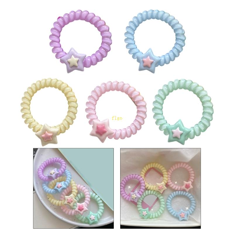 Dây Buộc Tóc Co Giãn Hình Ngôi Sao Trang Trí Tóc Đuôi Ngựa Cho Thanh Thiếu Niên