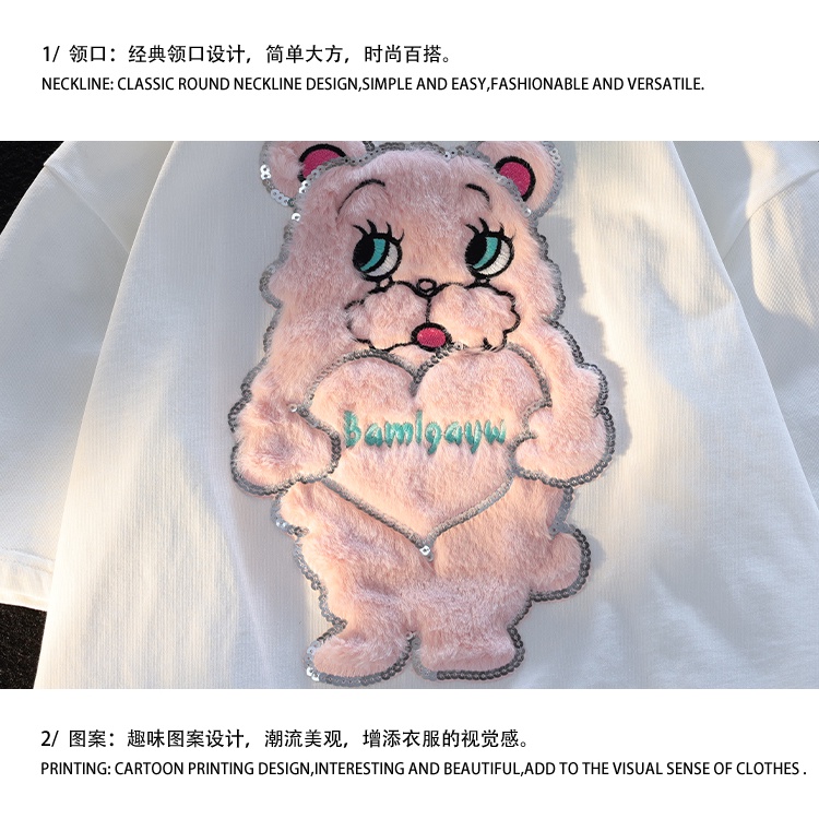 Áo Thun Tay Ngắn Chất Liệu 100% Cotton Cao Cấp Thời Trang Theo Phong Cách Hàn Quốc Cho Nữ