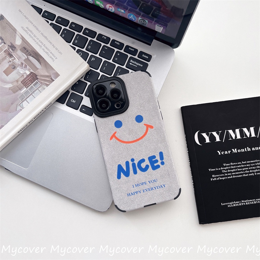 Ốp Điện Thoại TPU Mềm Họa Tiết Mặt Cười Đơn Giản Cho iPhone 11 13 12 14 Pro Max X XR Xs Max 6 7 8 Plus