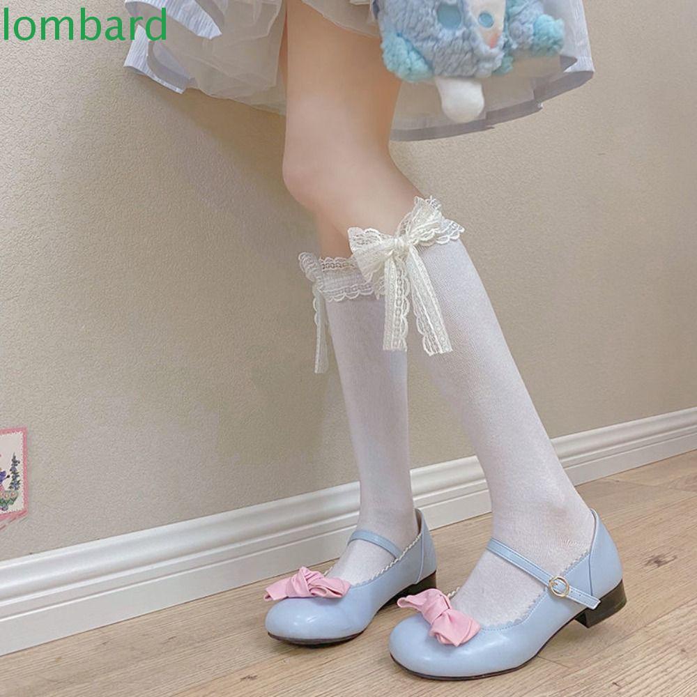 Tất Lửng Mỏng Thoáng Khí Chống Mài Mòn Đính Ruy Băng Nơ Dễ Thương Thời Trang Xuân Hè Phong Cách Nhật Hàn