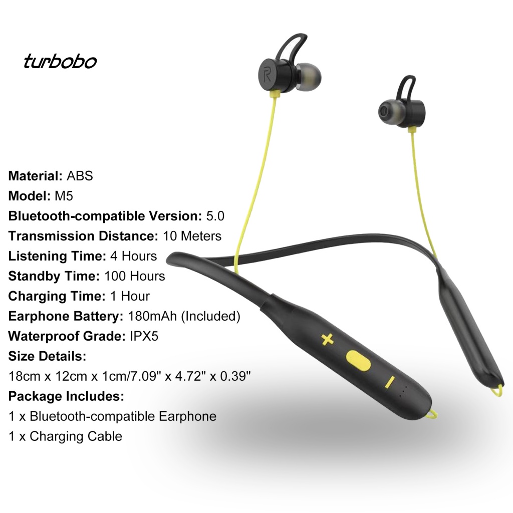 Tai Nghe Thể Thao Không Dây Giảm Tiếng Ồn Chống Thấm Nước IPX5 M5 Kết Nối Bluetooth Và Phụ Kiện